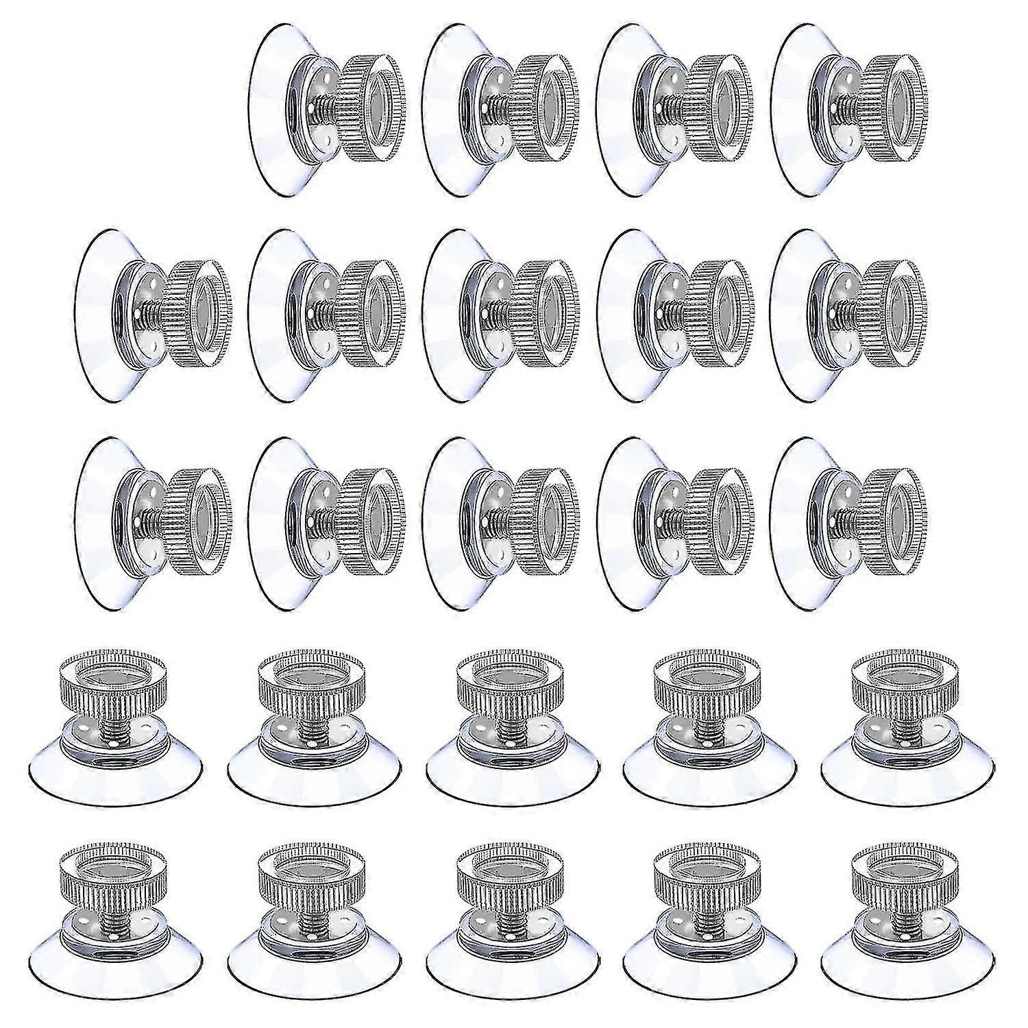 24pcs Large Suction Cup 53mm 8g Plastic Sucker Pads Window Suckers Mushroom Head Suction Pads With Metal Nut Stud Replacement With Screw Nut For Glass