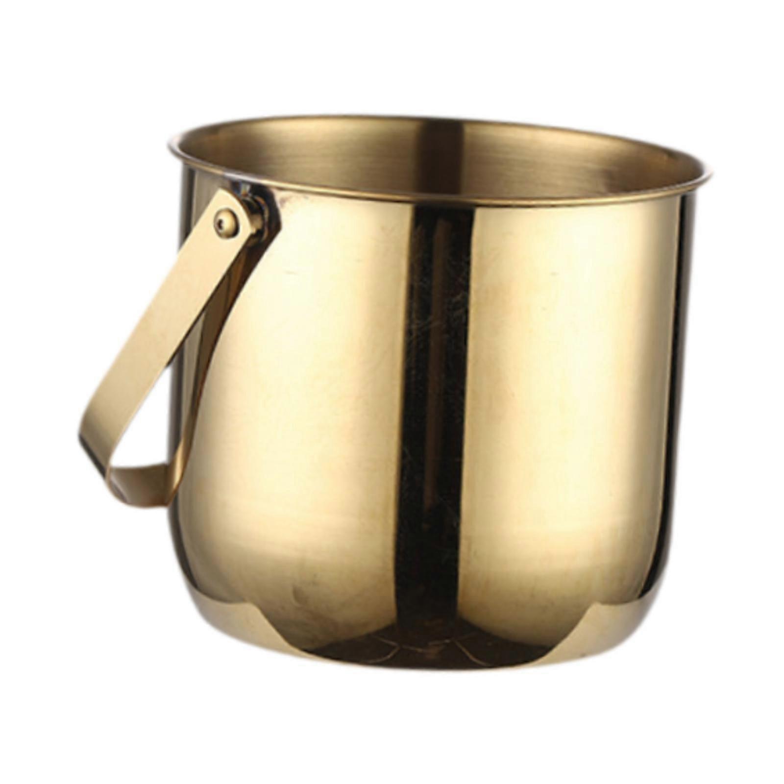 Bærbar isspand Rustfrit stål serveringsspand til køling af vinbar BBQ gult guld