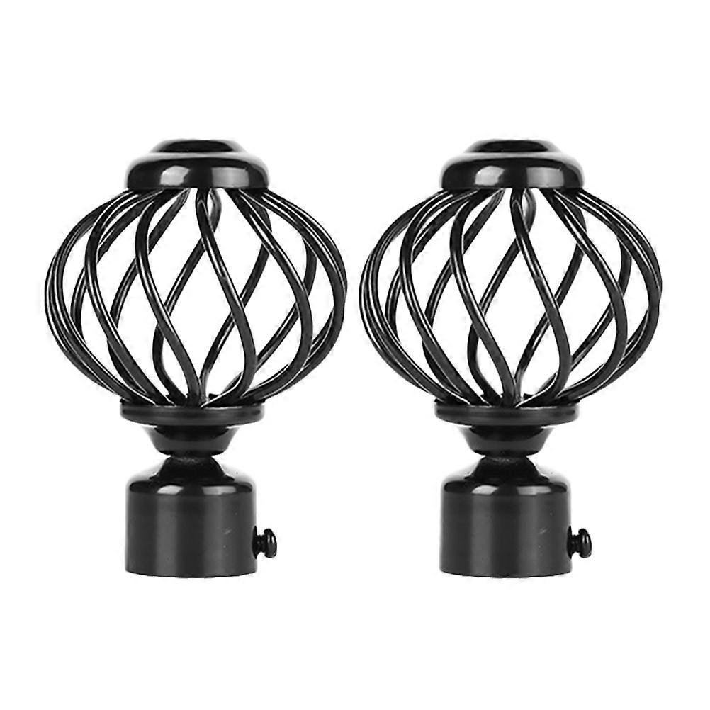 2pcs Curtain Pole Finials Iron Curtain Rod End Cap Finials For Curtain Decoration