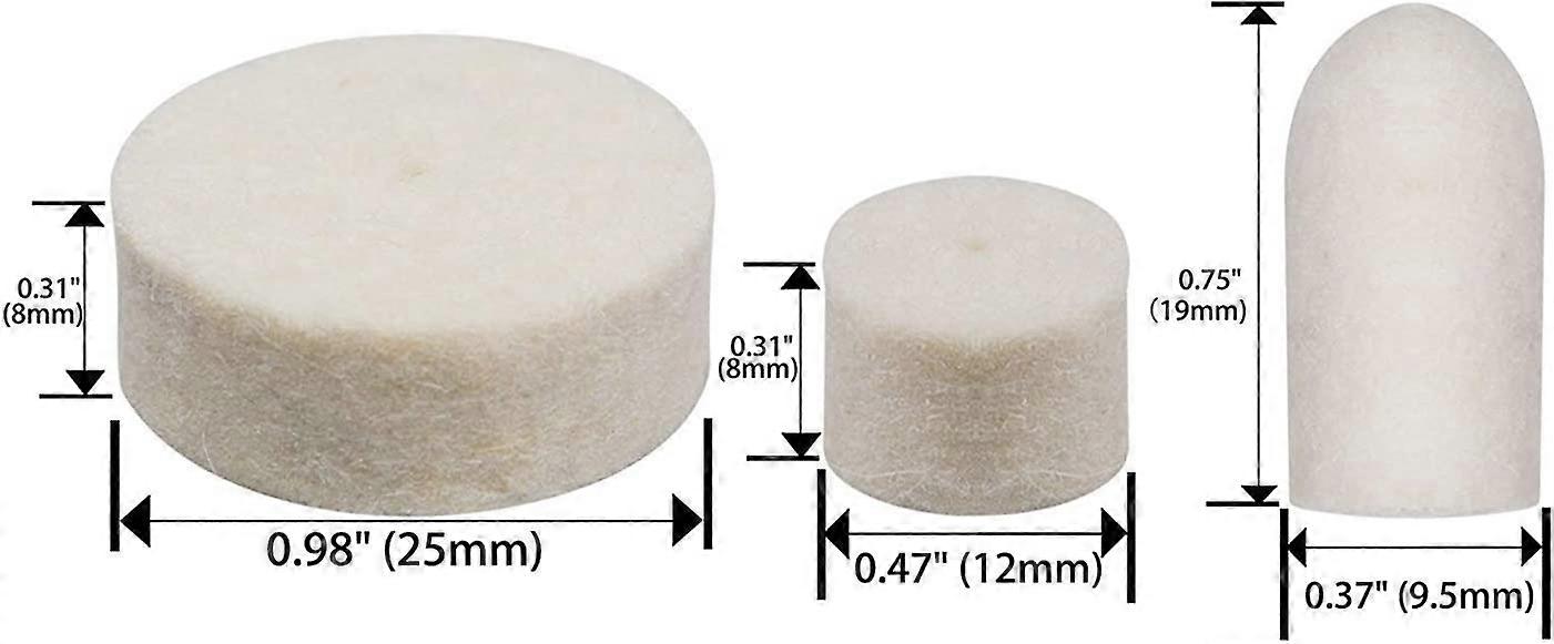 Set Of 88 Pieces Of Polishing Felt For Including Wheels And Mandrels