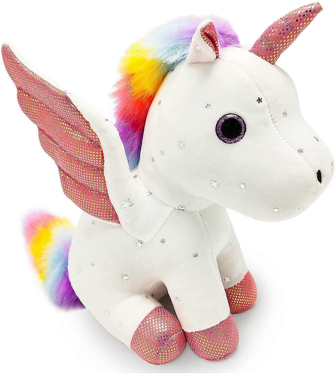 Heionia Unicorn Soft Toy Plush Rainbow Unicorn Soft Toy Plush Girl, 23CM(Blue)