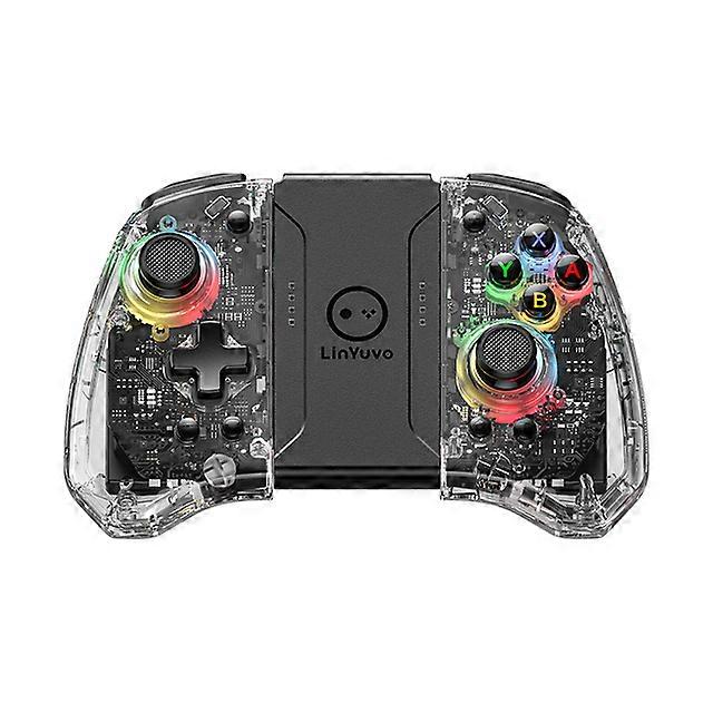 hot KS41 RGB Colorful Transparen For Switch Bluetooth Controller Wireless Joypad Gamepad Joystick Support Vibration Six-axis