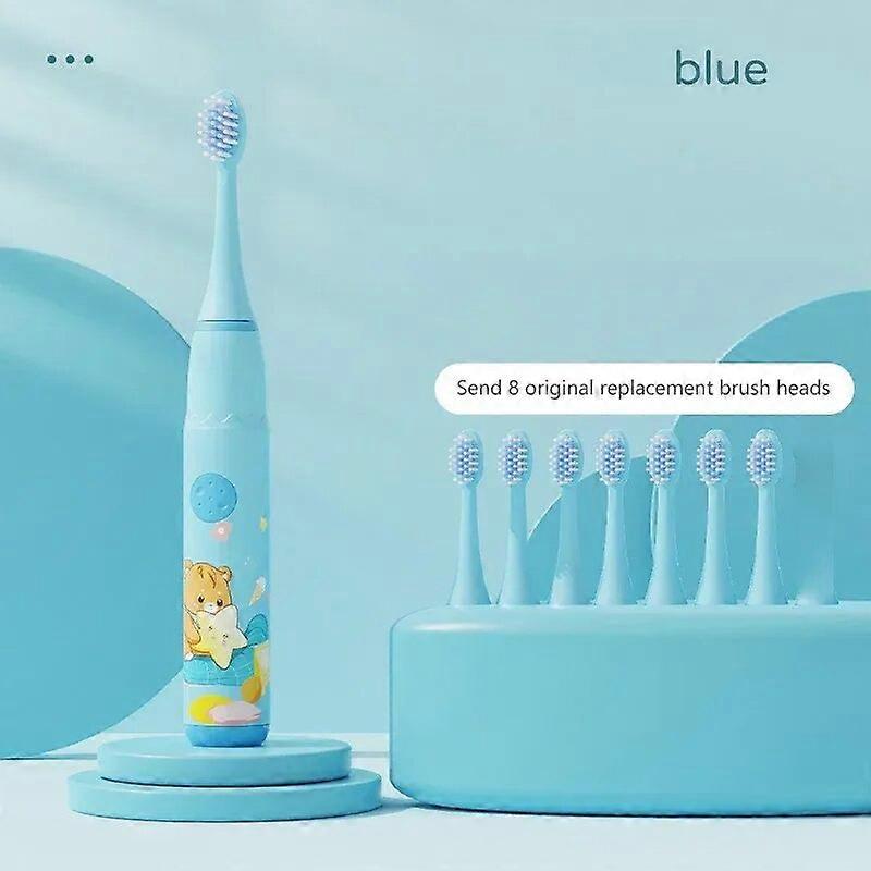 Spazzolino elettrico sonico per bambini IPX7 Cartone animato colorato impermeabile per uso per bambini Setole morbide sostituibili con testine per spazzolino da denti