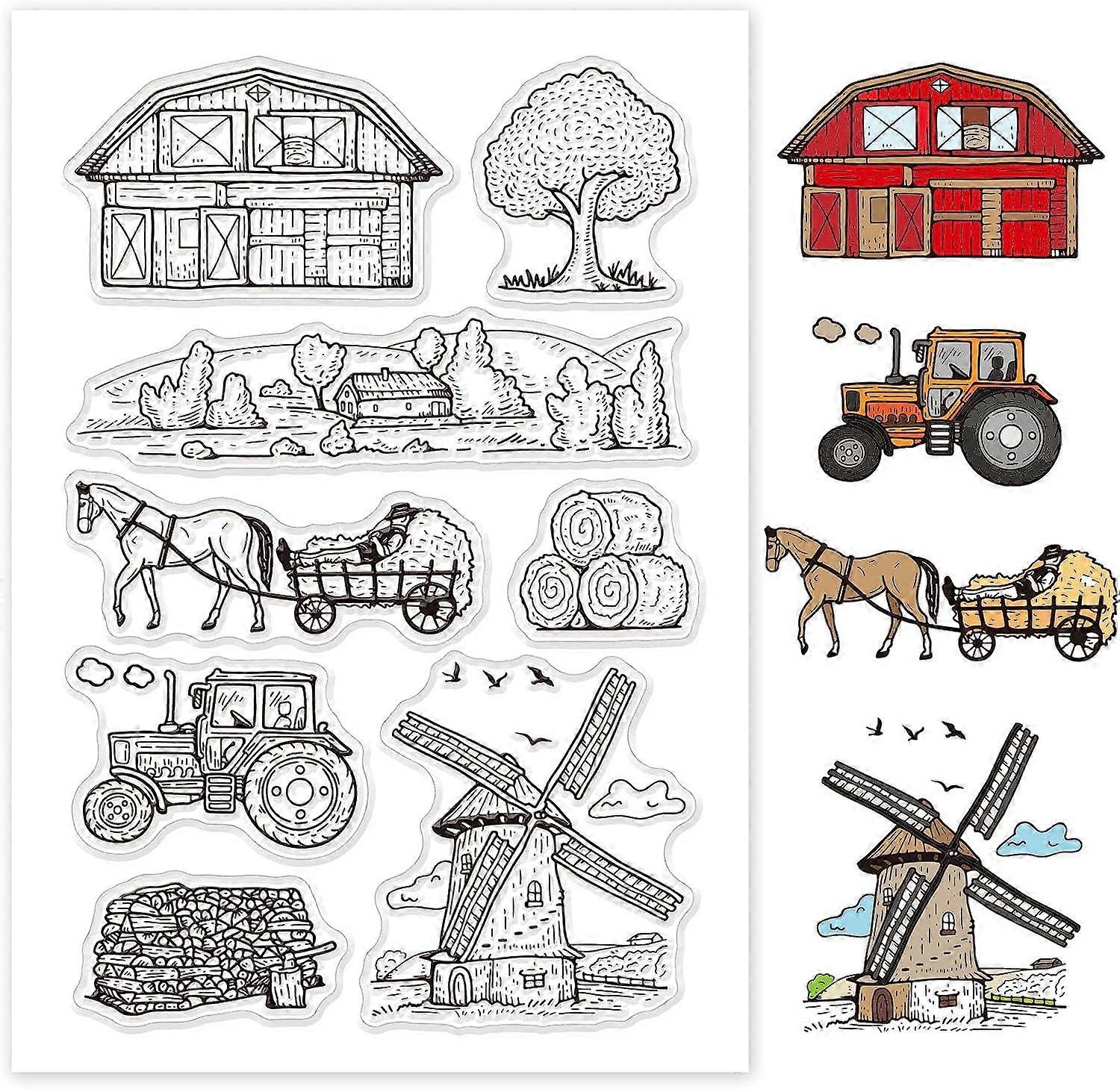 Countryside Farm Scenery Clear Stamps Transparent Silicone Stamp Seal