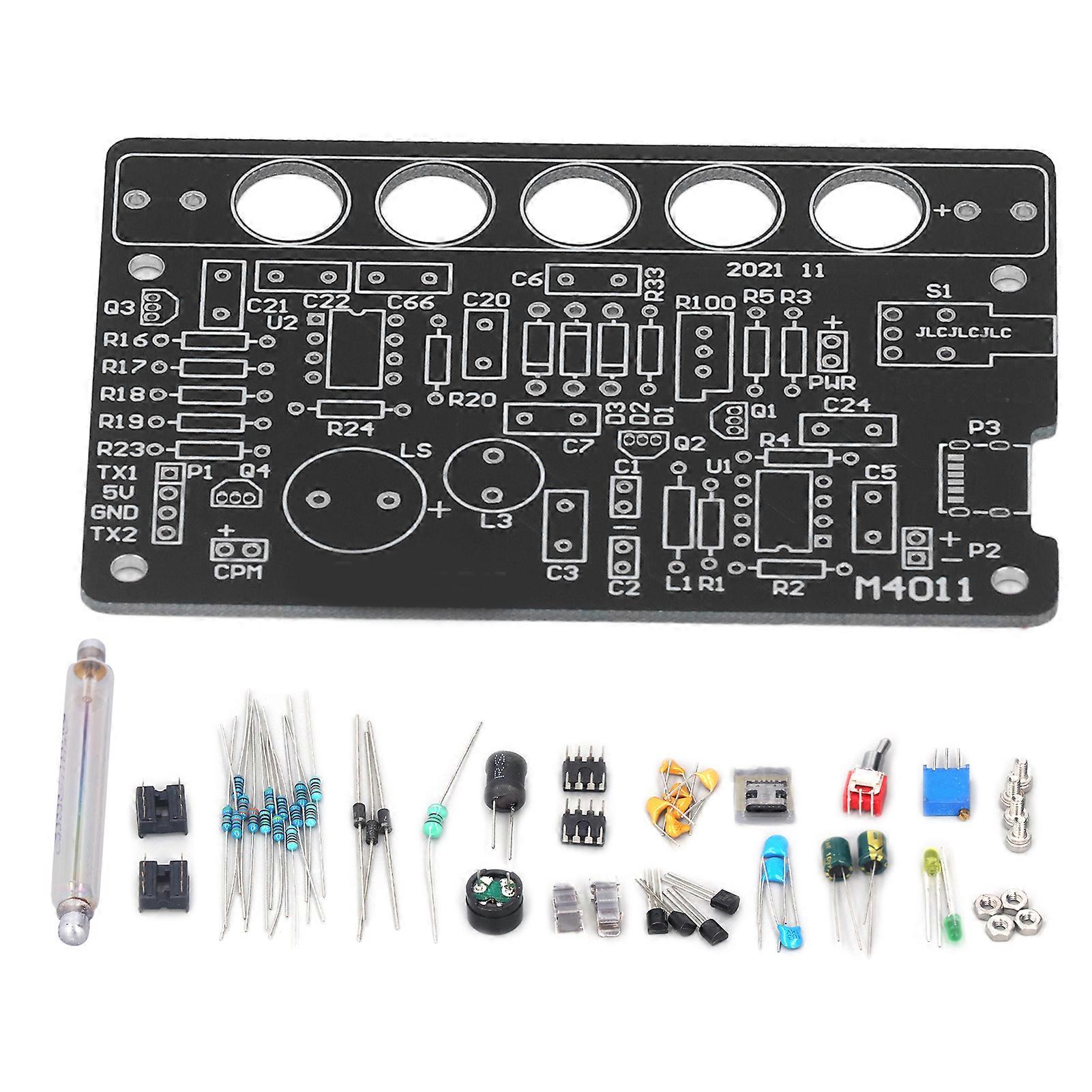 DIY Geiger Counter Parts Kit Nuclear Radiation Detector Module Unassembled Tool Black NO.1454