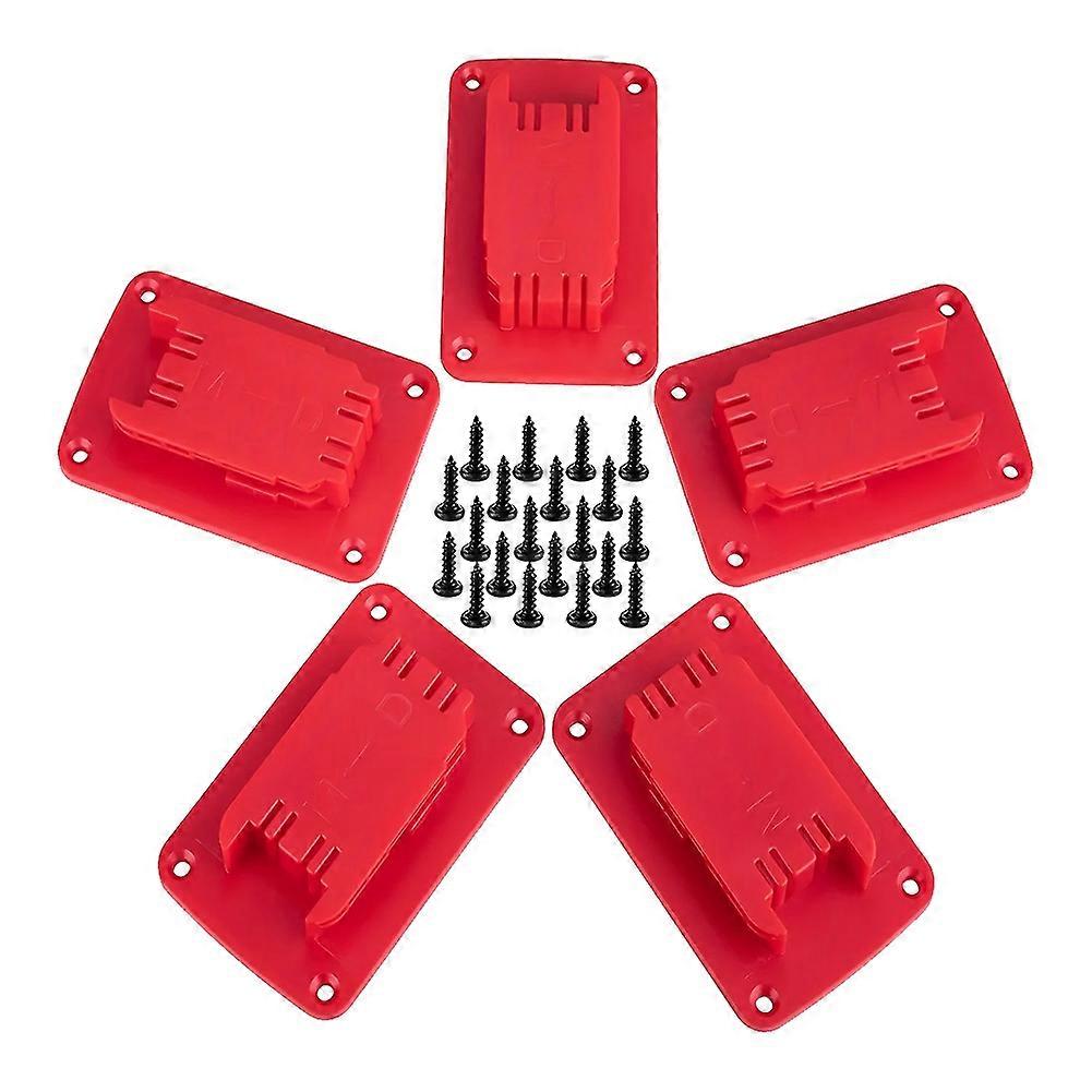5 Packs Tool Holder Mount for Tool,Also Fit for 20V, 12V Drill Holder,Hanger Red