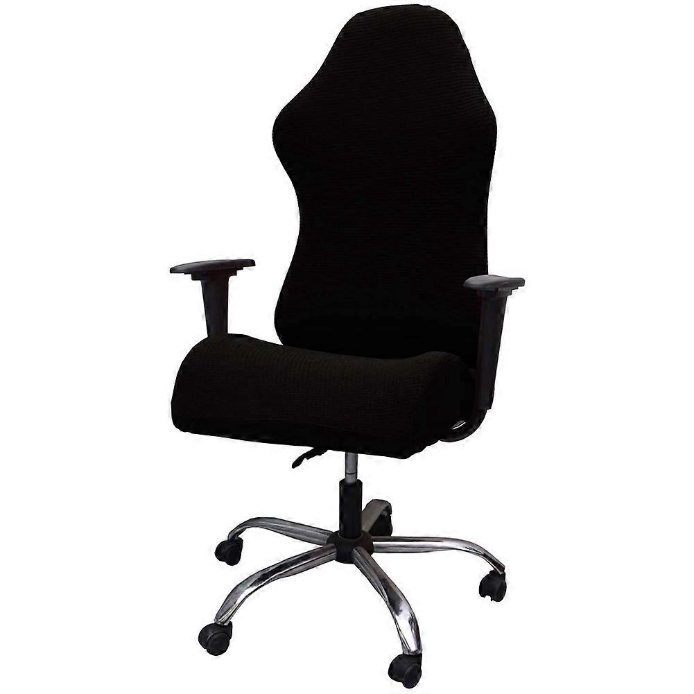 Elastic Electric Gaming Chair Covers Household Office Internet Cafe Rotating Armrest Chair Cases(Bl