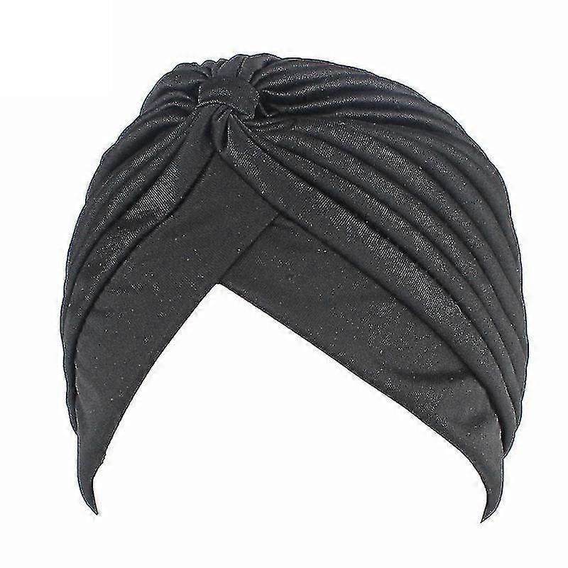 Kvinner Solid Turban Hat Head Wrap Beanie Cap Hodeplagg