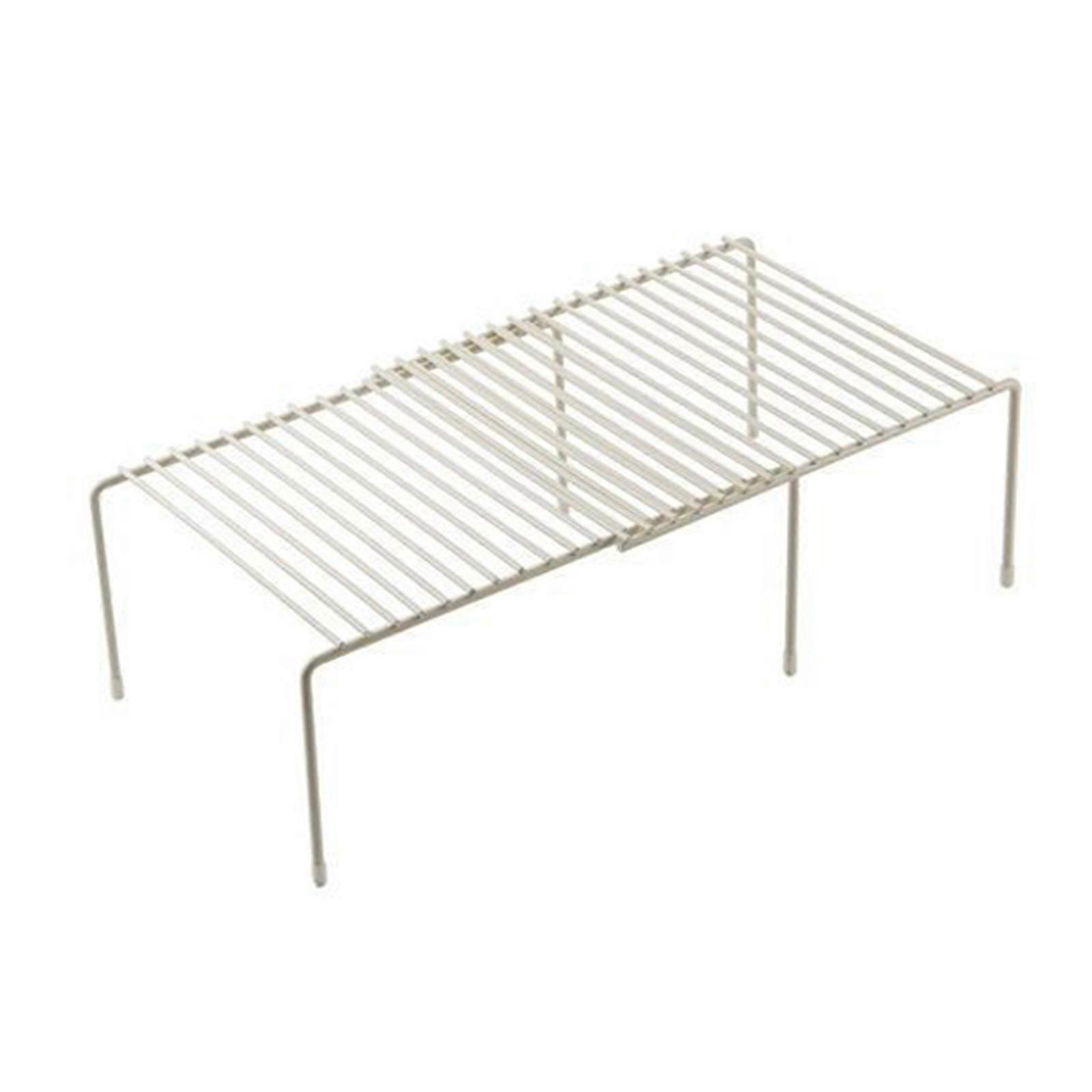 Cabinet Shelf Organizers Stackable Expandable Set of 2 Metal Kitchen Counter Metal Shelves