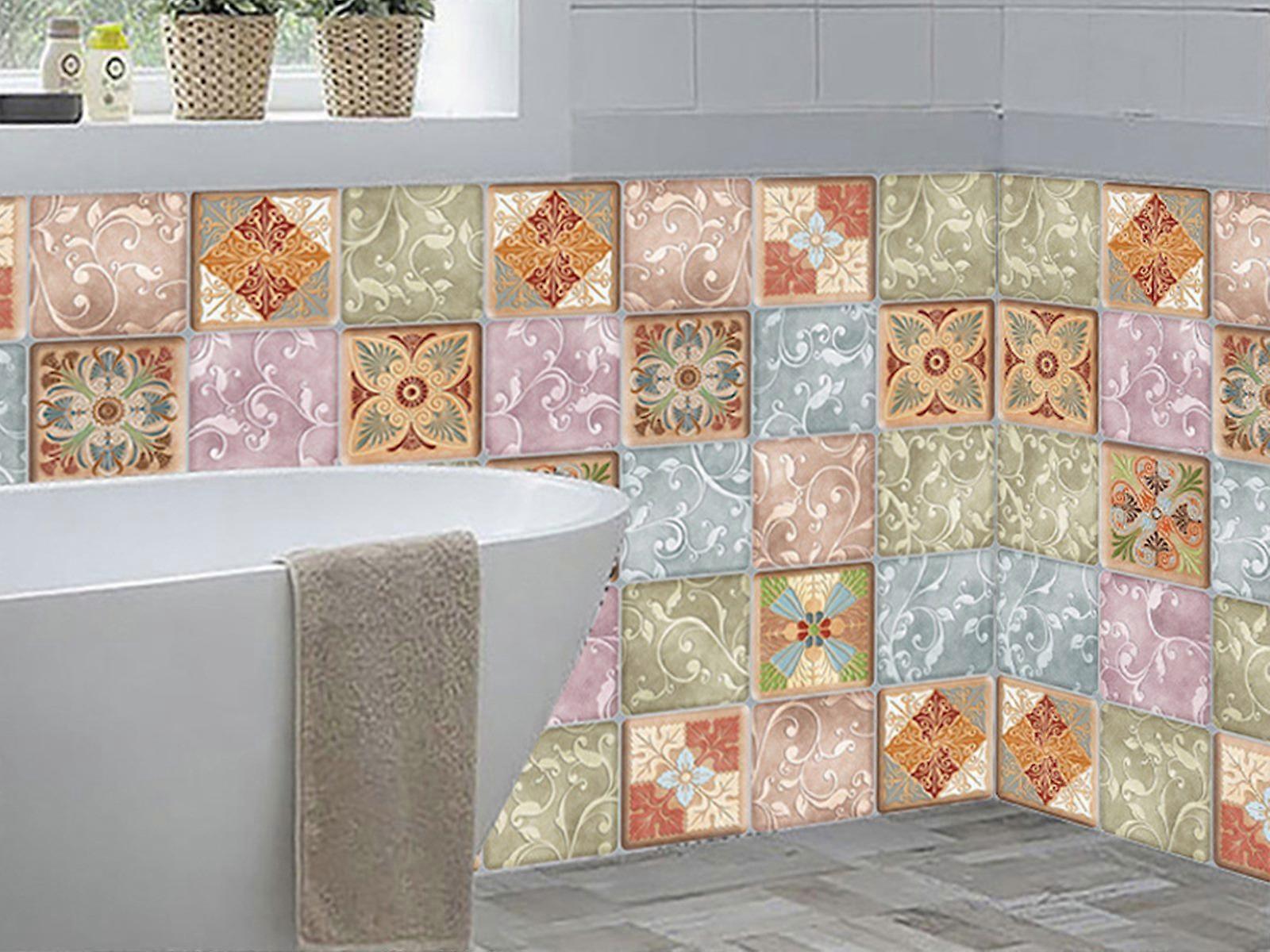 16Pcs Self Adhesive Thickened Decor Tile Stickes