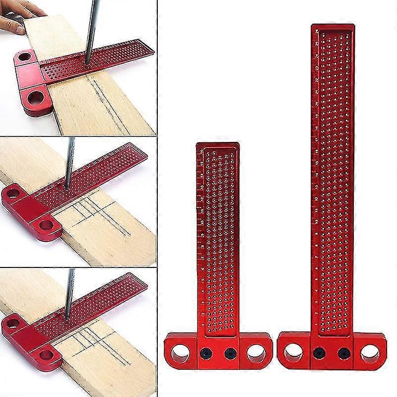 T Type Square Ruler Precision Woodworking Scriber Hole Positioning Marking-tool 67je