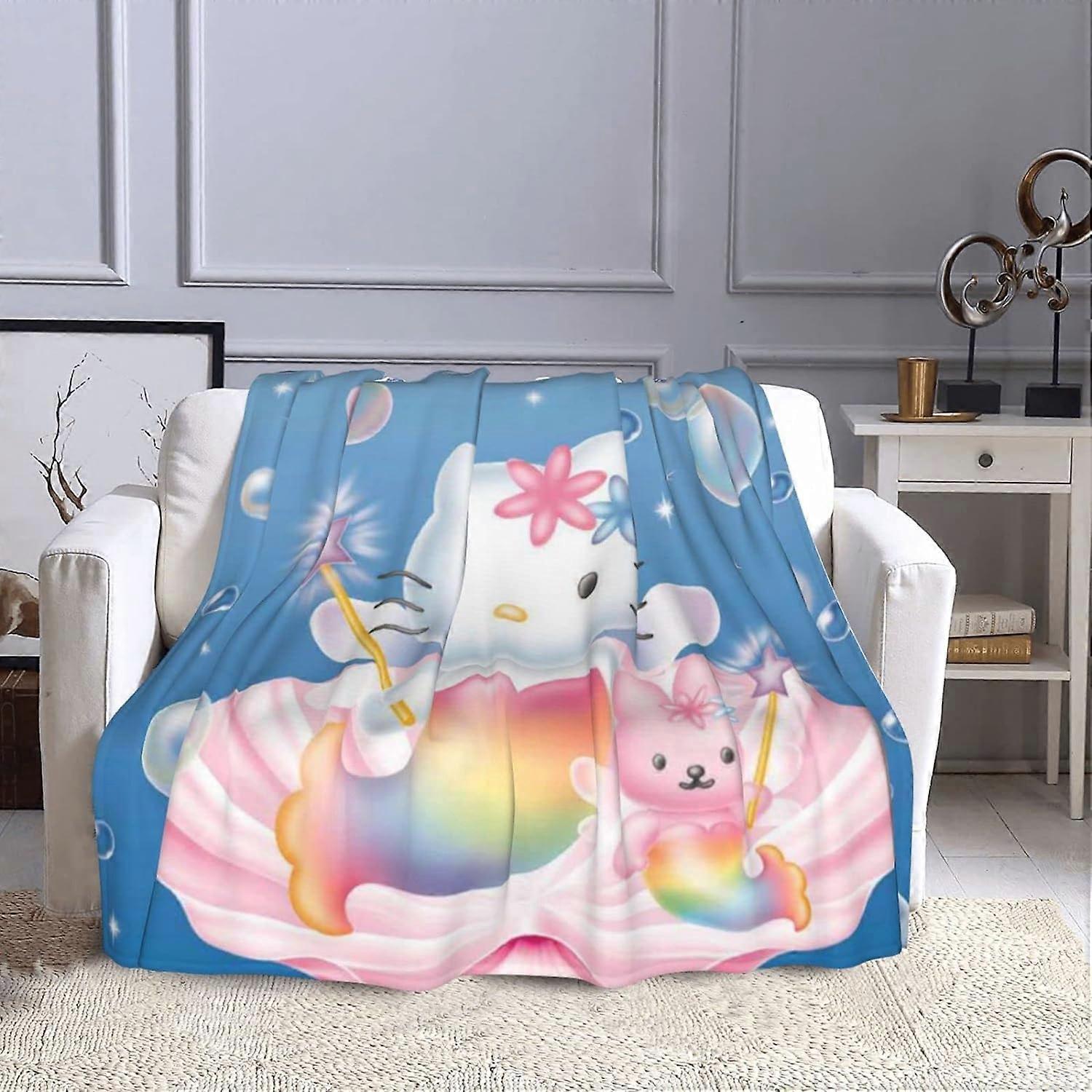 Cobertor dos desenhos animados, cobertor do anime 3D, flanela, colorido