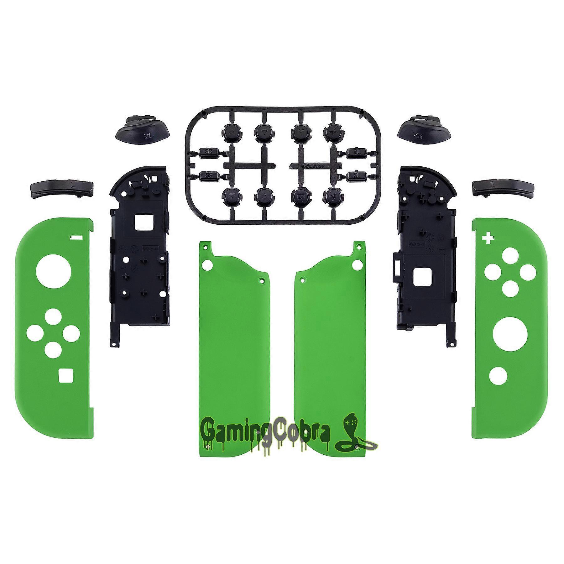 eXtremeRate Custom Soft Touch Green Controller Housing With Full Set Buttons Replacement Shell Case for NS Switch &amp; OLED JoyCon