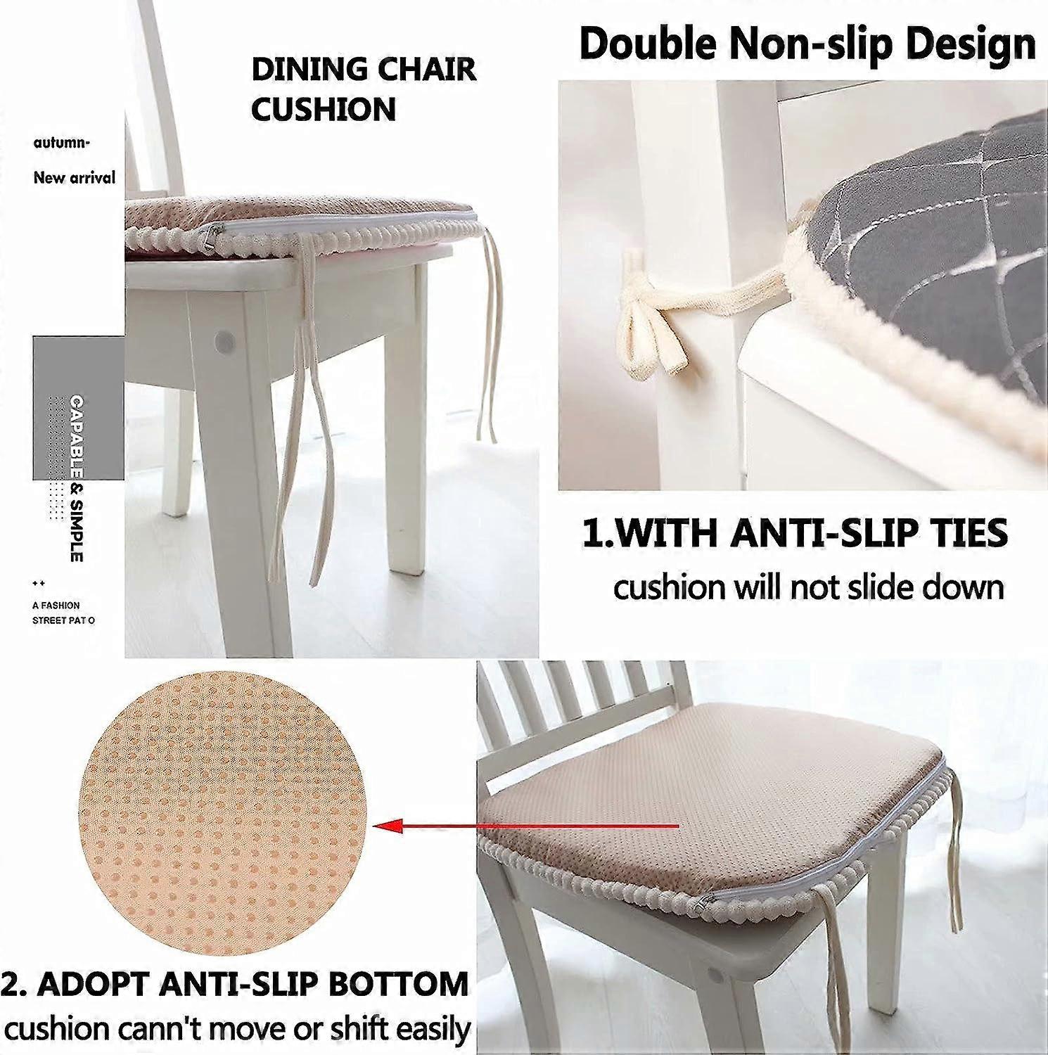 Chair Pad 45x45 Set of 2, Non-Slip Dining Chair Seat Cushions