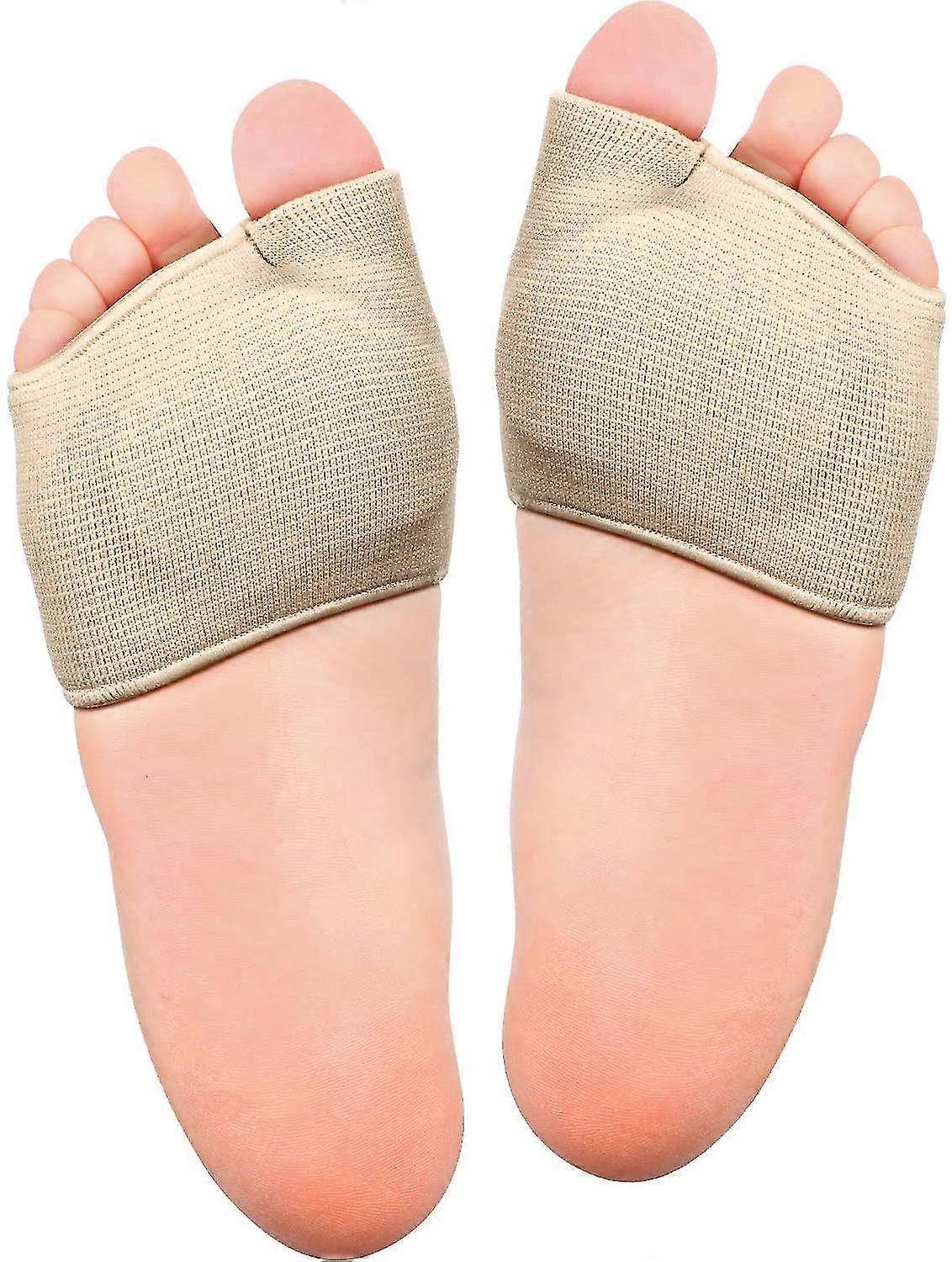 Metatarsal Pads Sleeve, Metatarsal Pads, Forefoot Pads With Insole Gel Pads, Half Sock For Metatarsalgia Relief, Foot Pain (2 Pieces, Beige)