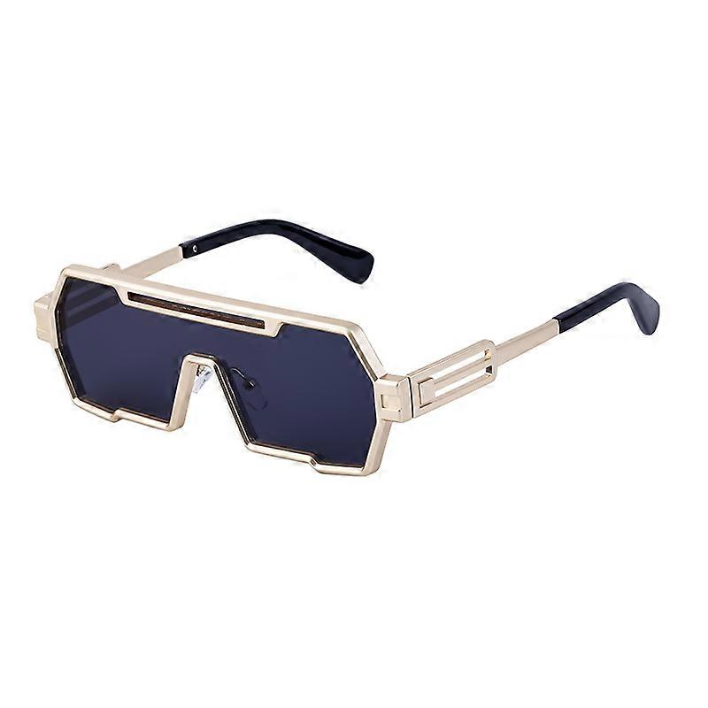 Steampunk Sunglasses Men One-Piece Punk Sun Glasses For Women Vintage Oversized Square Eyewear Big Frame Shade