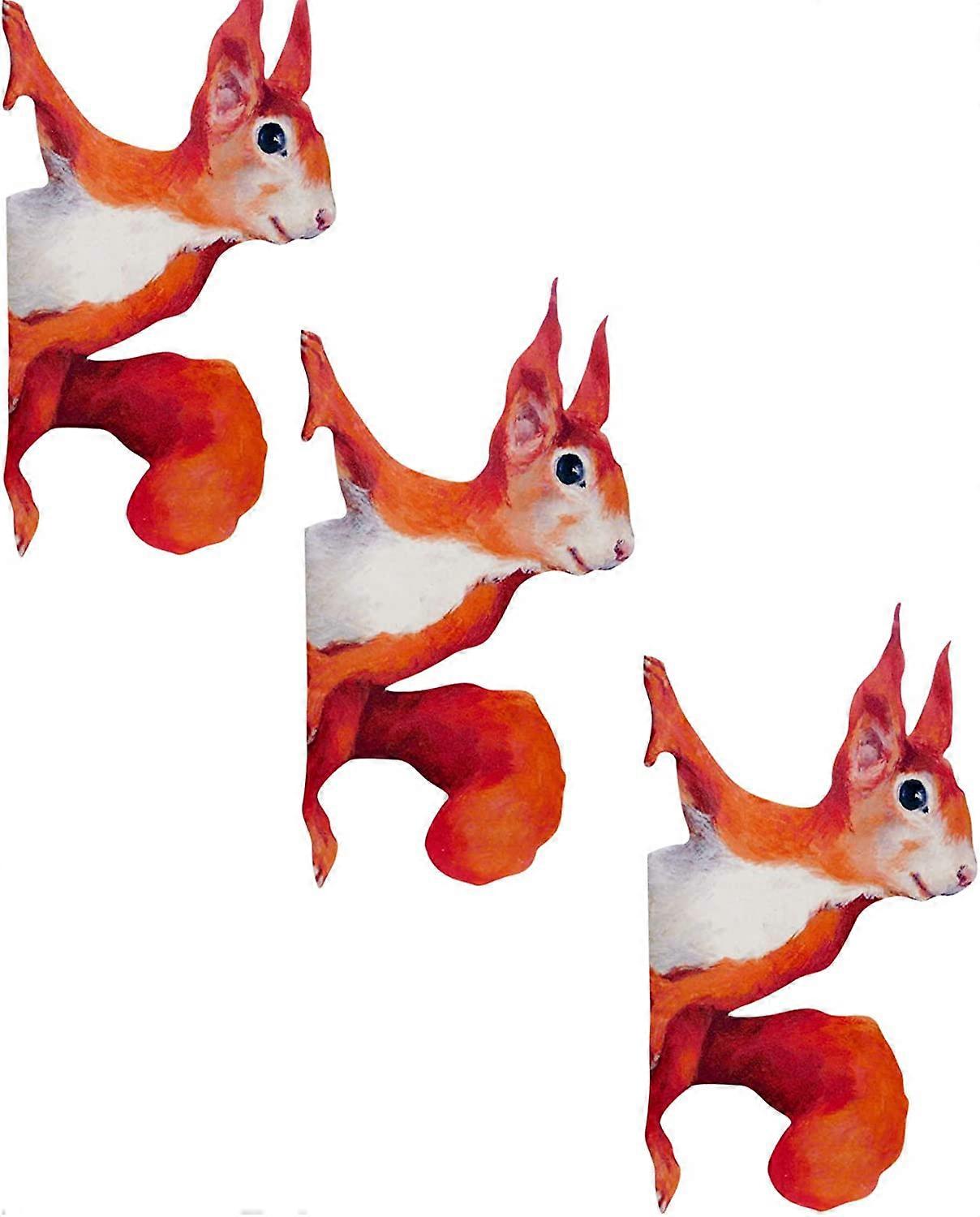 3PCS Peeping Squirrel Wall Decal, Woodland