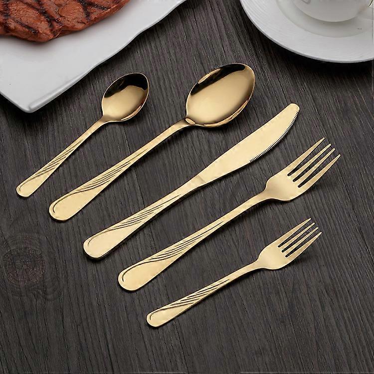 Spoon fork knife Set, 5 Piece Flatware Set