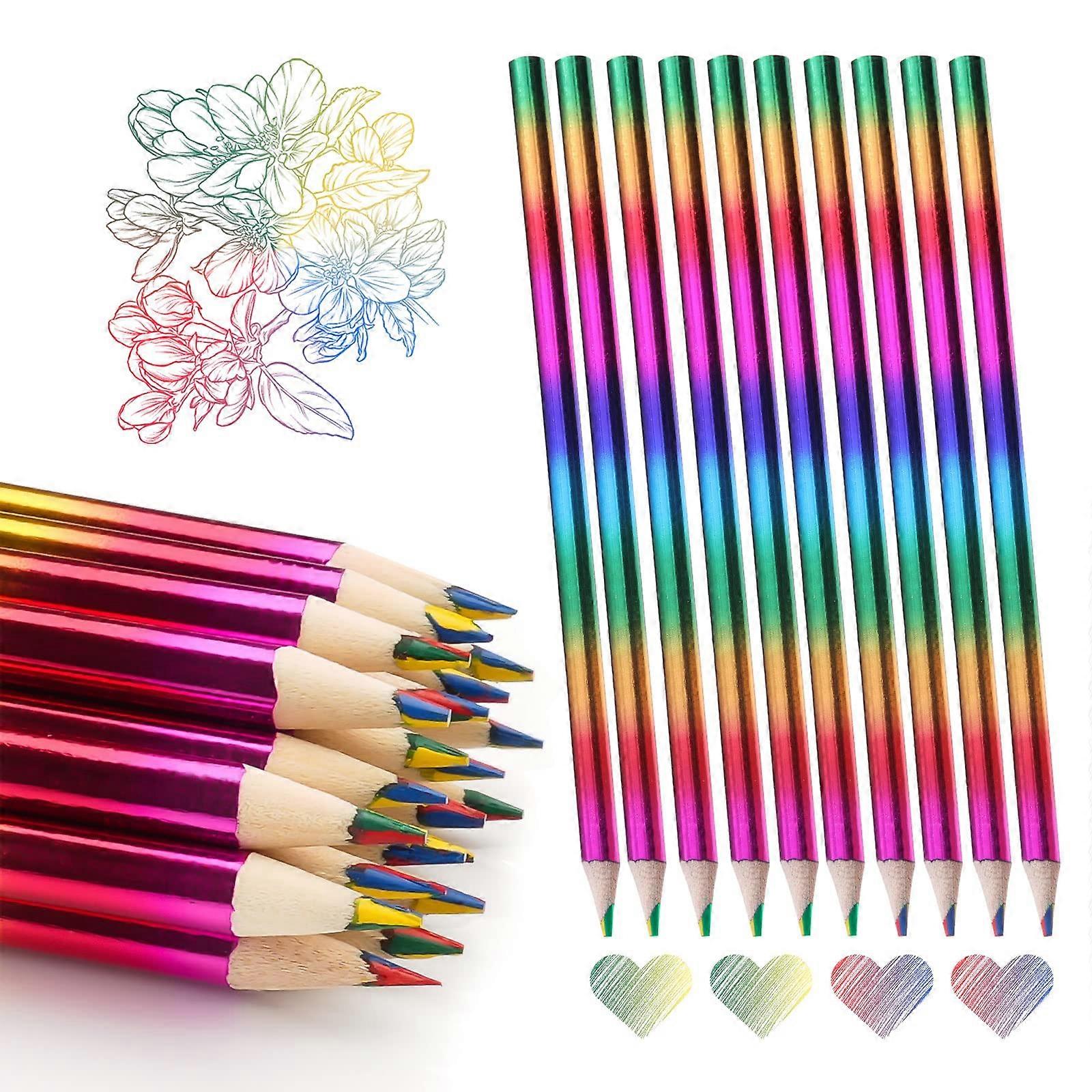 Rainbow Color Pencils / Rainbow Pencils / Natural Wood Rainbow Pencils / School Supplies / 7 Colors In One Pencil / Cute Rainbow Pencils - UK