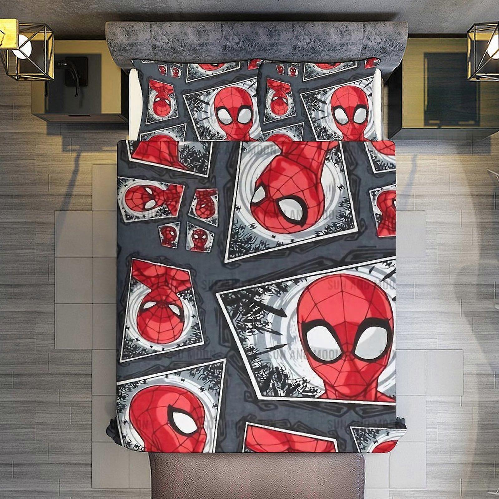 v3200  Bed Sheets Bedding 3 Piece Bedding Set,Spider-Man Art Comforter Set for Kids Boys Teen Men Tween 3D Lightweight Microfiber Bedding Sets (1 Duve