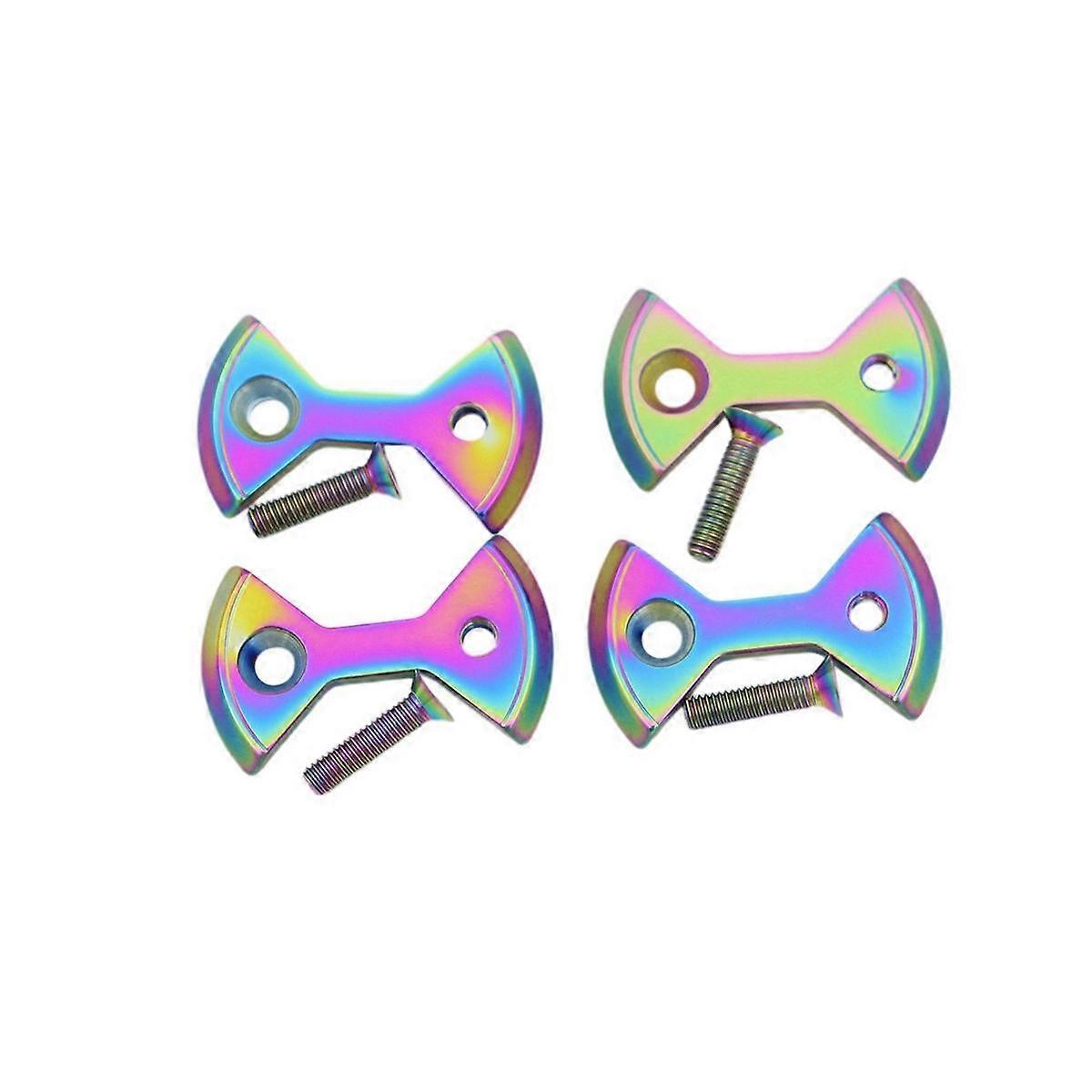 1 Set Titanium Bike Locking Pedal Bicycle Pedal Plate Bow Tie Shape for Zero Light Action Screws Bo
