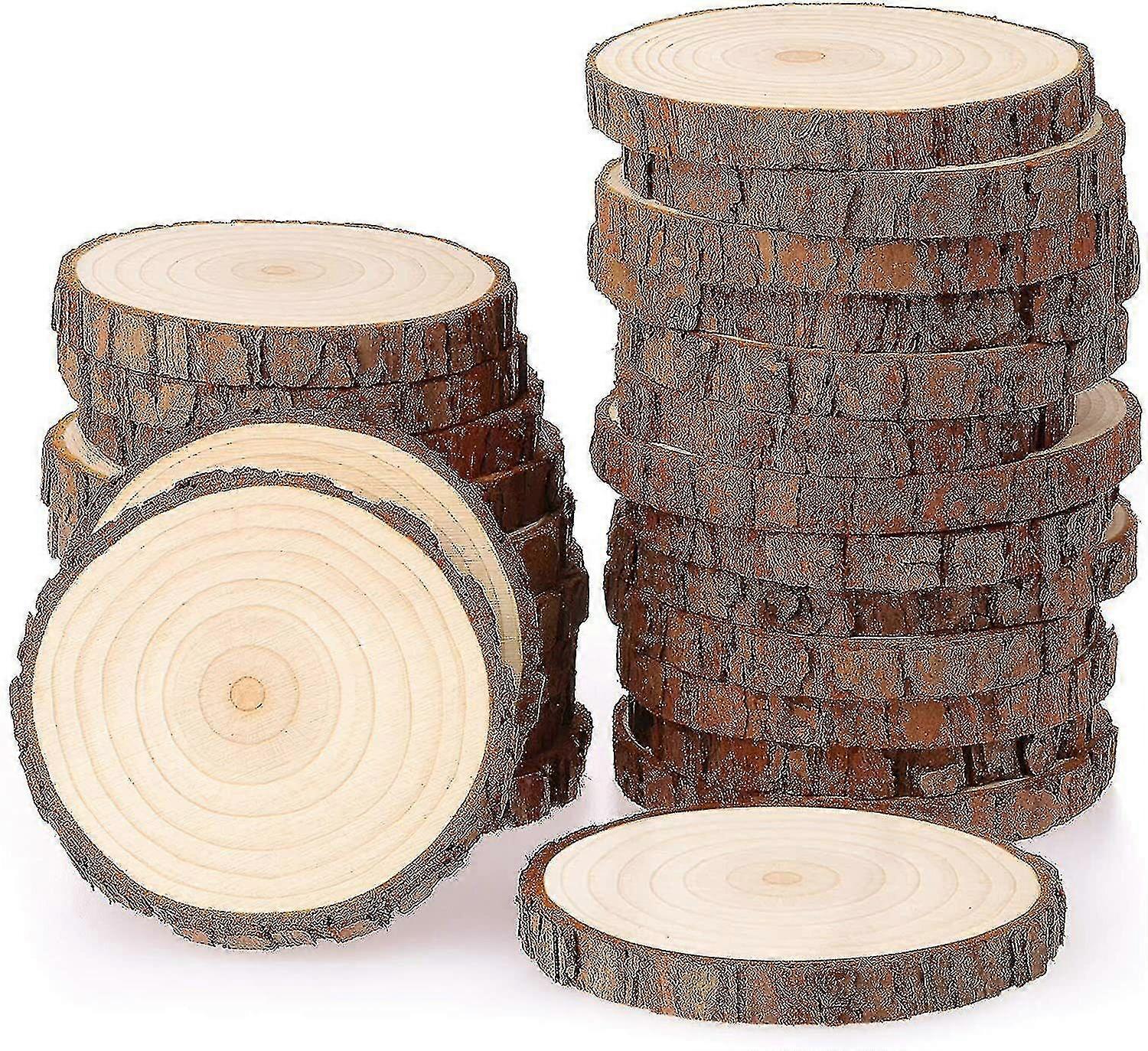 30pcs Wood Slices Round Discs Tree Bark Log Wooden Circles 5-6cm Diy Craft
