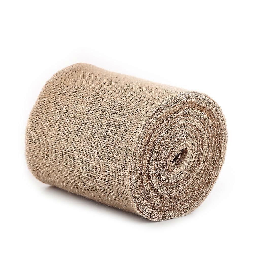 10M Rustic Hessian Jute Burlap Fabric Ribbon Table Runner Bow Floristry (15CM)