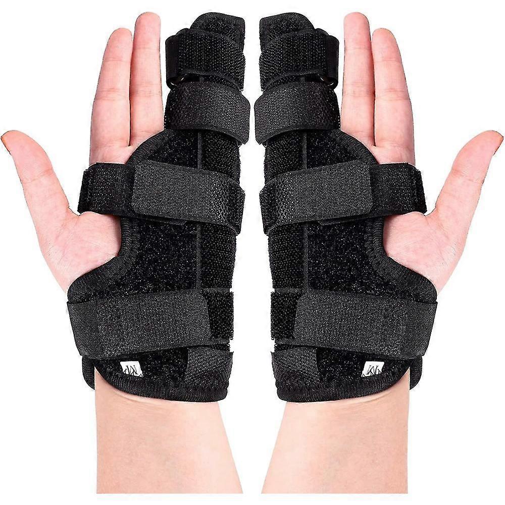Paquet de 2 attelles de doigt de boxeur attelle de soutien rembourrée Boxer Fracture attelle de doigt métacarpien attelle de main VYW