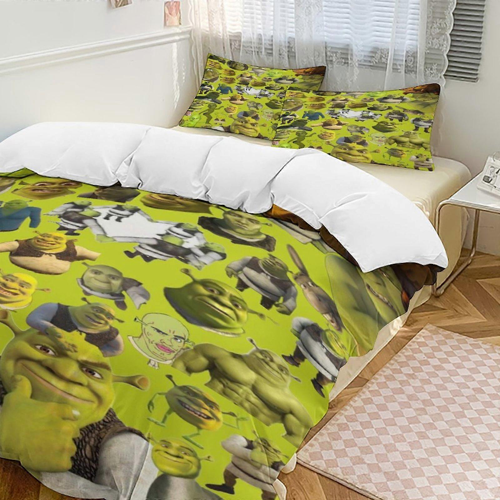 a2462 Lakan Shrek sängkläder set påslakan set tecknad tema barnrum lakan iip2462