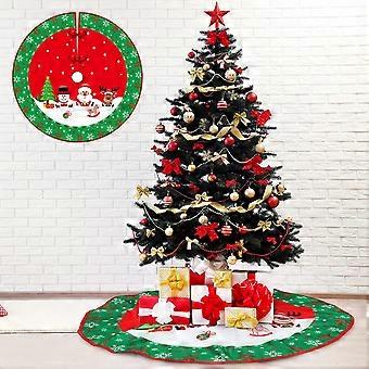 Jupe De Sapin De Noël Vintage – Matelassée, Motifs Point De Croix Et Houx, Taille 42