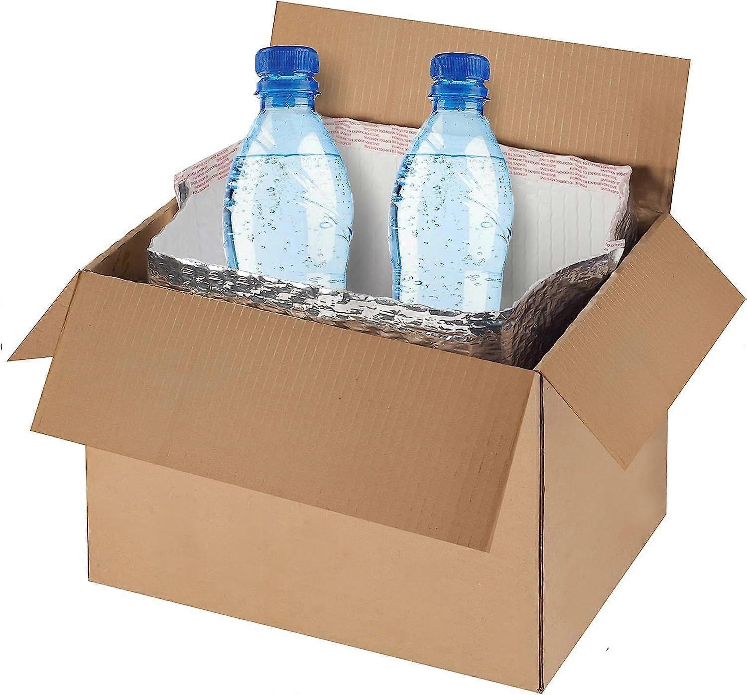 Foil Insulated Box Liners 6" x 6" x 6"; Pack of 10 Insulated Shipping Boxes for Frozen Food; Double-Layer Bubble Insulated Shipping Containers; Cold S