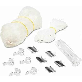 Cat beschermingsnet zonder boren Transparante Cat veiligheidsnetten. Haken, haringen, compleet touw en bevestigingsinstructies meegeleverd (8 x 3 m)
