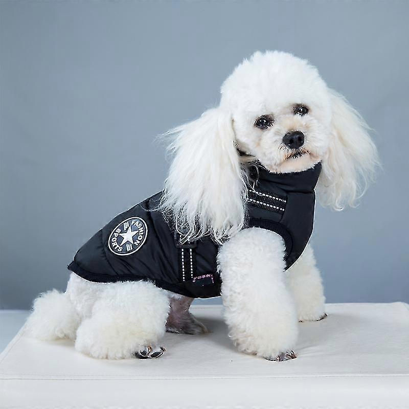 Jaqueta à prova d'água quente com arreios para cão de estimação inverno confortável colete acolchoado de algodão