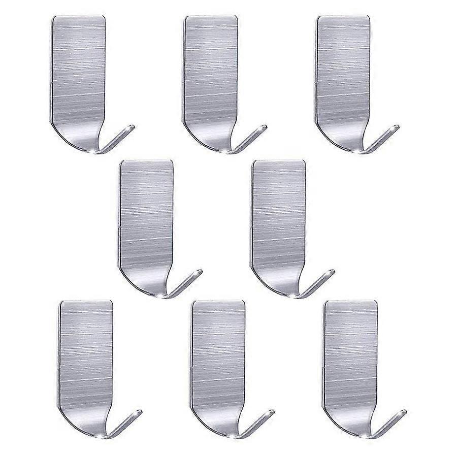 خطافات مقاومة للماء من الفولاذ المقاوم للصدأ - لاصقة قوية ، 8 عبوات - مثالية للحمام والمطبخ والمزيد!