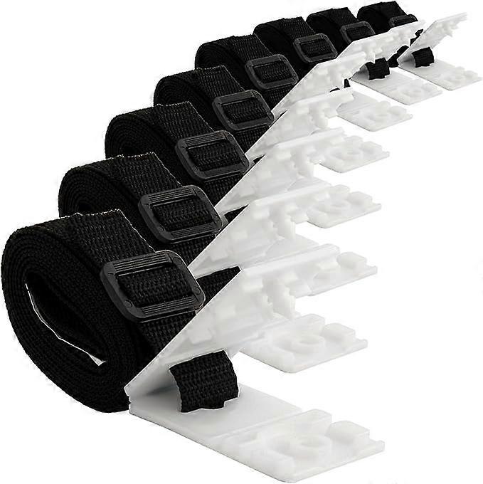 Fixing straps, set of 8 fixing straps and clamps, spare parts accessories for mobile roll-up system, for swimming pool tarpaulins and covers