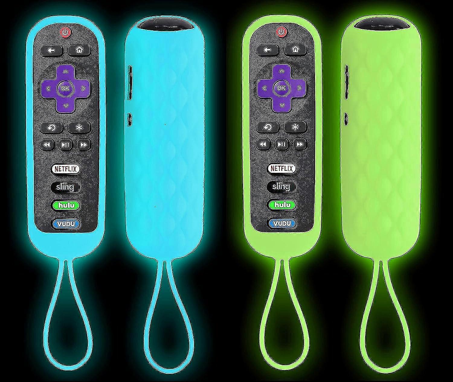 2pcs Case For Tcl Roku Tv Rc280 Remote, Glow In The Dark Remote Cover Case For Tcl Roku Rc280, Remote Replacement Silicone Sleeve