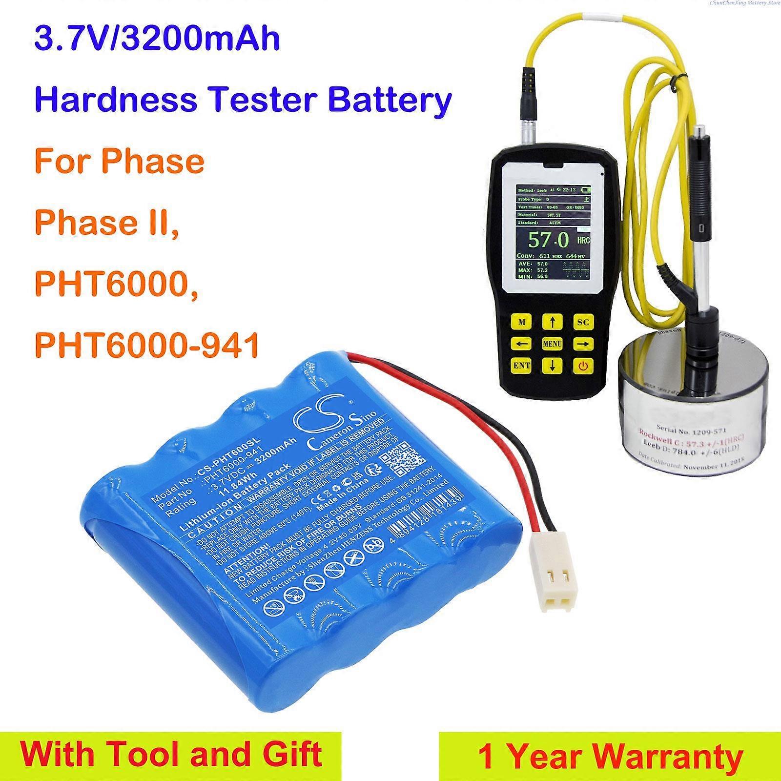 フェーズ II 、 PHT6000 、 PHT6000-941 用 3200mAh 硬さ試験機バッテリー