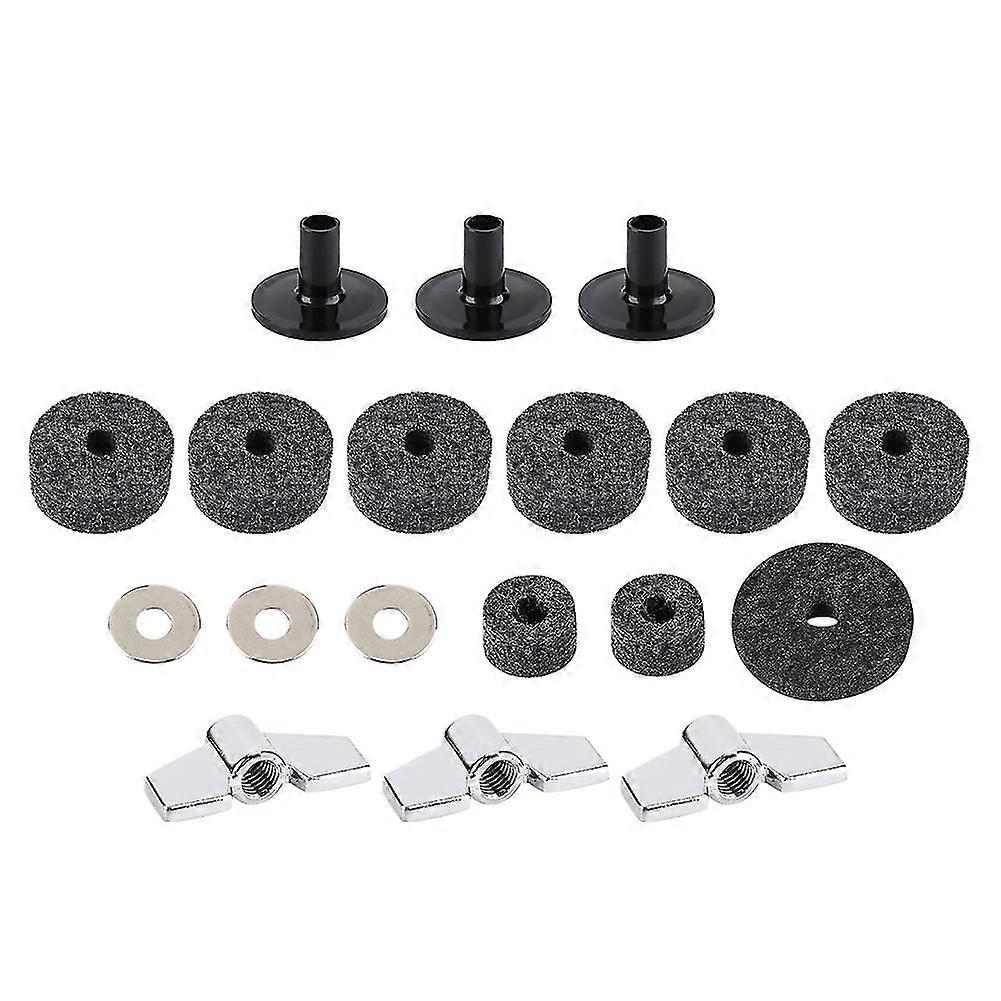 Cymbal Stand Replacement Sleeve Parts Set with Felt Washers Plastic and Wing Nuts for Drums