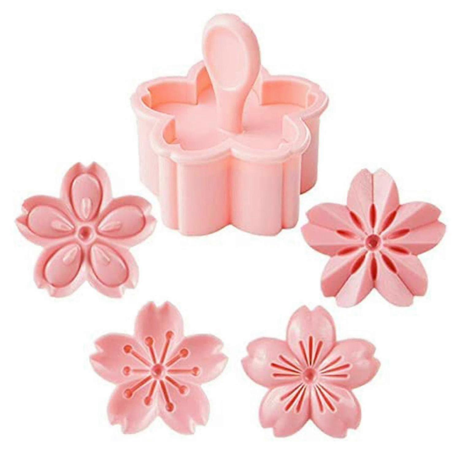 Sakura Biscuit Mold Shaped Press Fancy Tool Contains 4 Flower Pcs