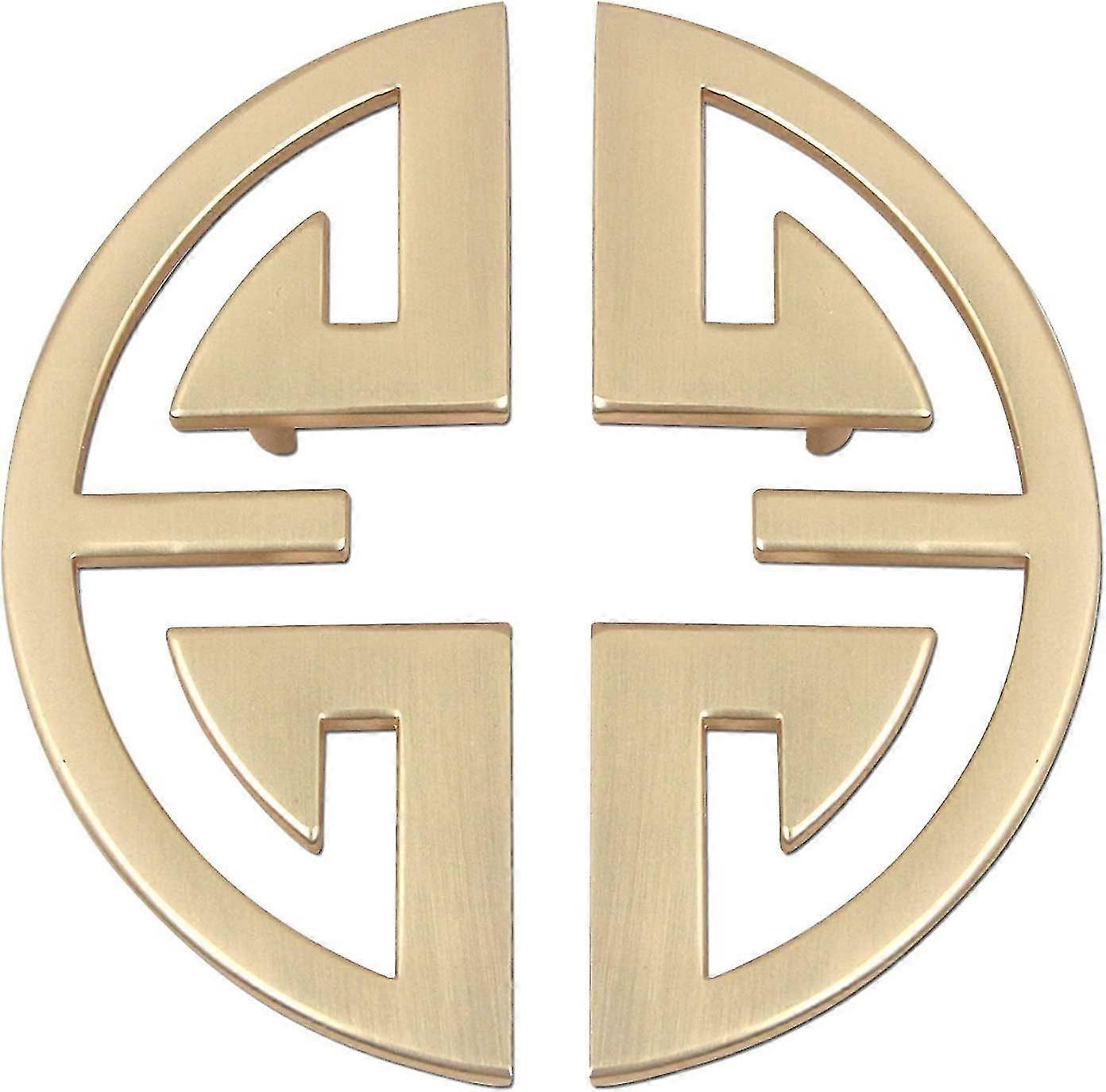 Cabinet Pulls Semi-circular Antique Pull Knobs Traditional Auspicious Pattern Pull Handles Gold Tone - 2pcs Banmo