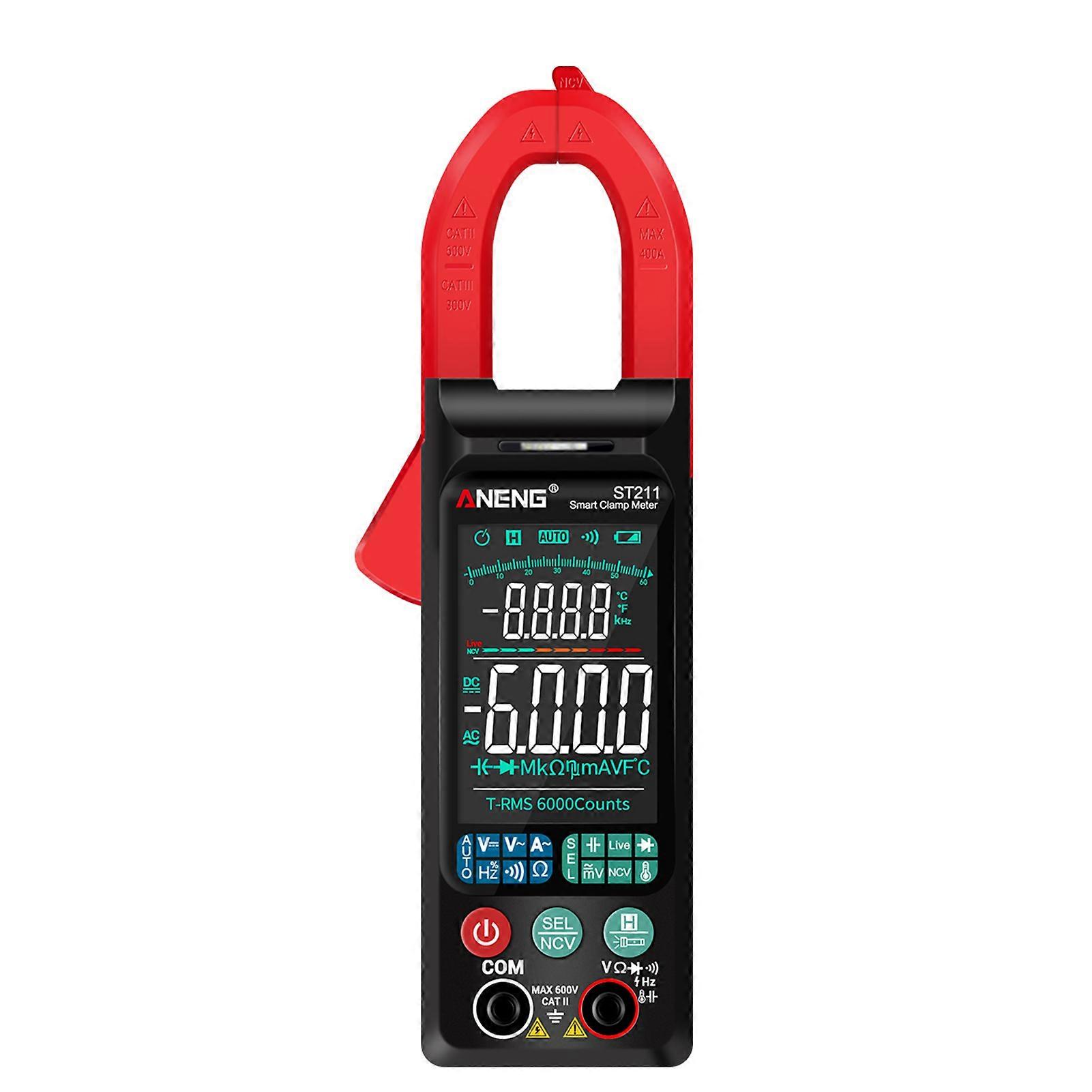 ST211 6000 Counts Digital AC Current Clamp Meter 400A Automatic Range Multimeter with Backlight Voltage Meter Clamp Gauge NCV Test Clamp Ammeter Unive