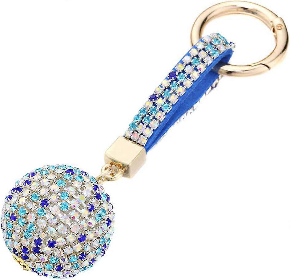 Keychain with Crystal Ball, Bling Rhinestone Pendant Keychain Charms Keychain for Handbag, Car Key Holder,Blue