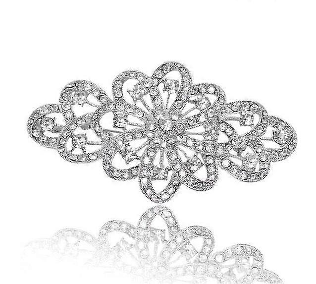 Crystal Filigran Spets Bröllop Brosch Stift Transparent