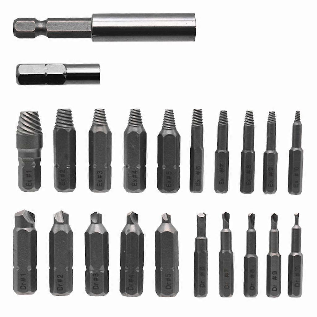 22pcs Damaged Screw Extractor Remove Broken Bolt Screw Remover Socket Adapter
