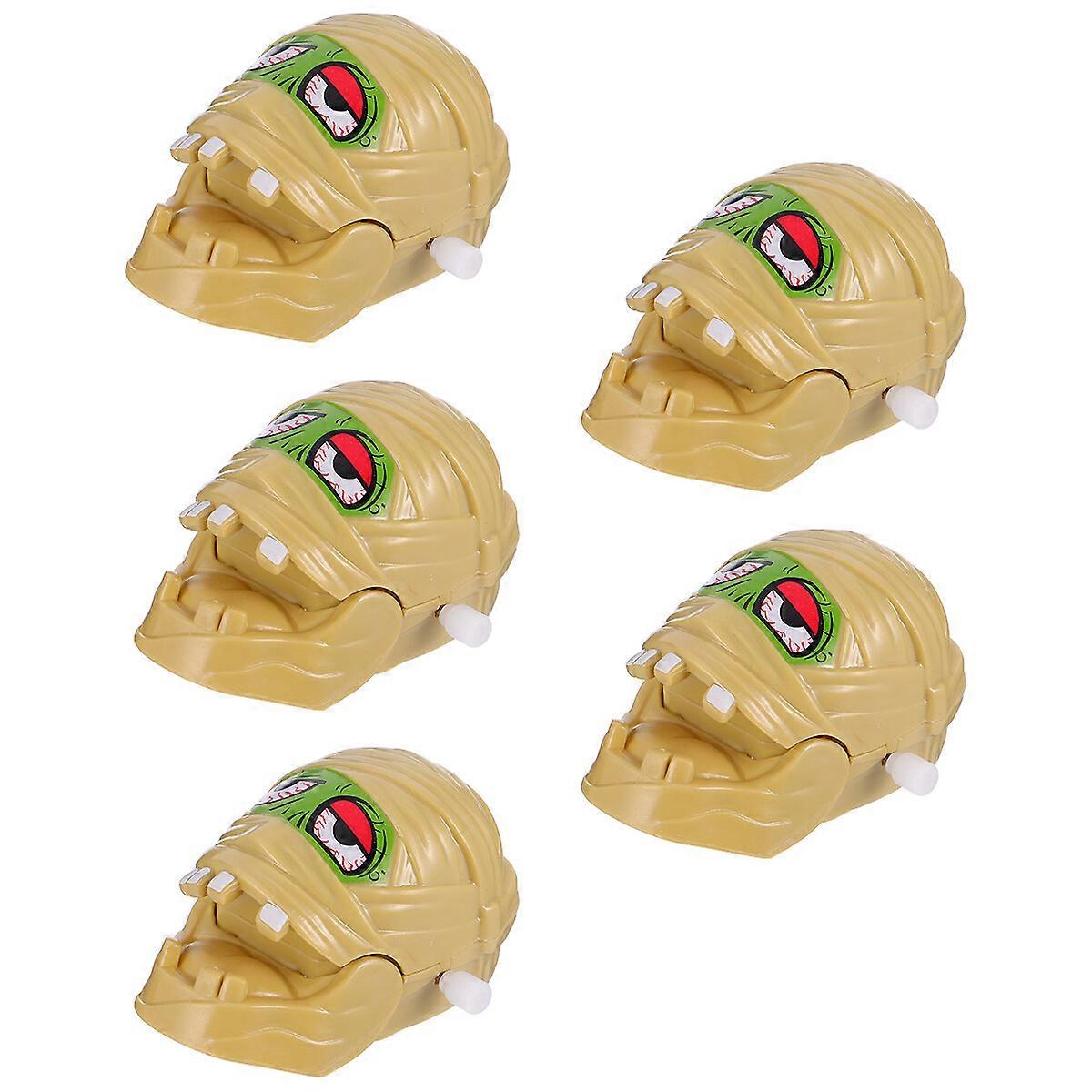 5pcs Halloween Wind Up Toy Pop-up Toy Mummy Clockwork Toy Creative (comme indiqué)