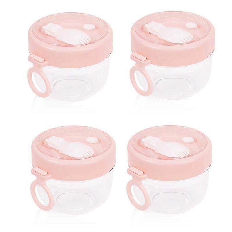 4 Pcs Overnight Oats Container with Lids and Spoons, 20 Oz Oats Jars Container for Milk, Fruit and