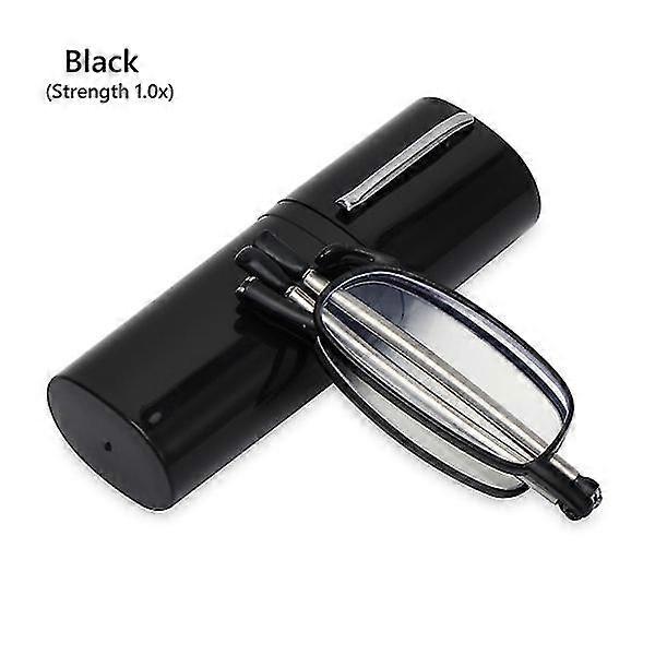 Folding reading glasses with tube case Tw