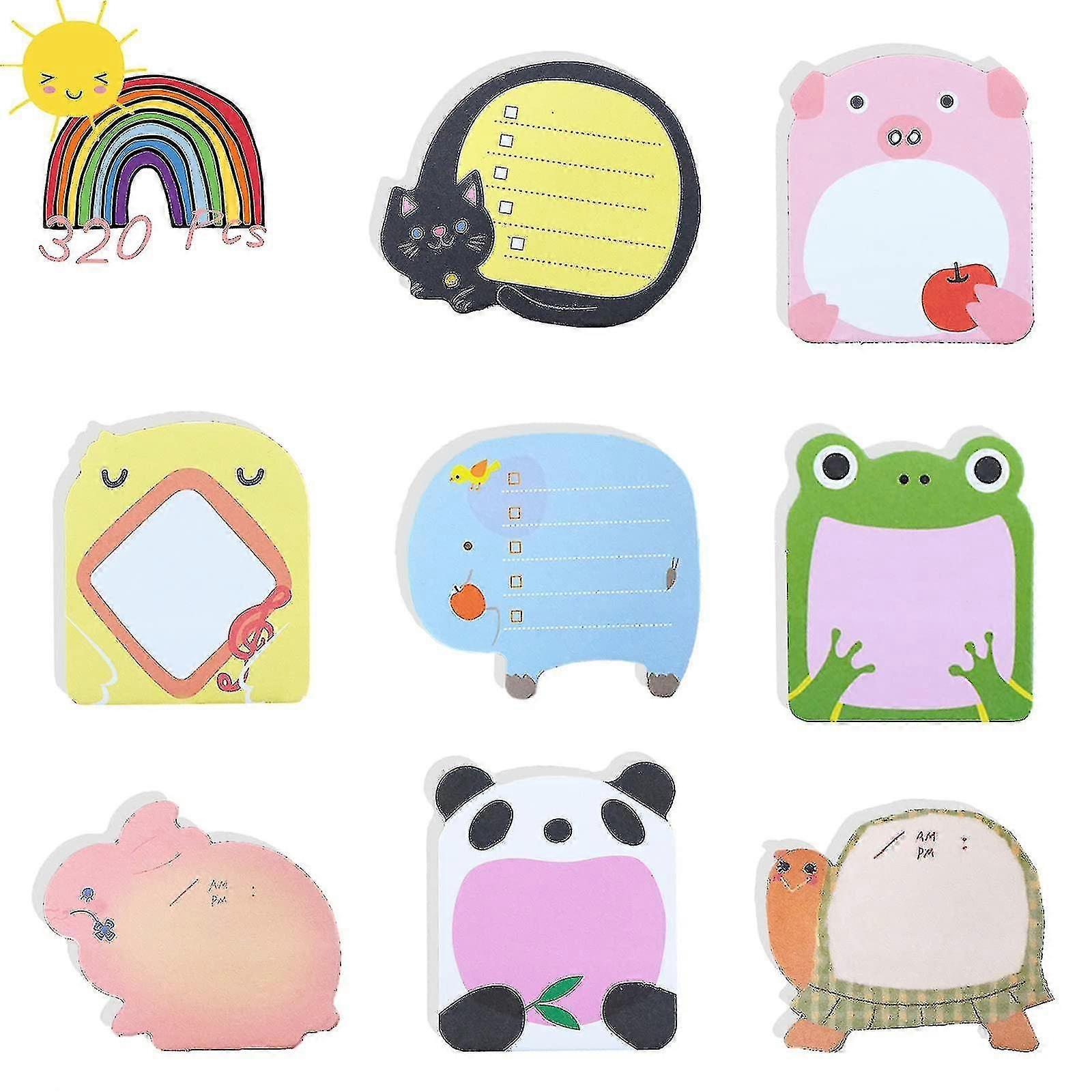 Animal Self Sticky Notes Set, 16 Pads Cute Animals Sticky Post Notes, Cartoon Sticky Notes For Office Memo Z