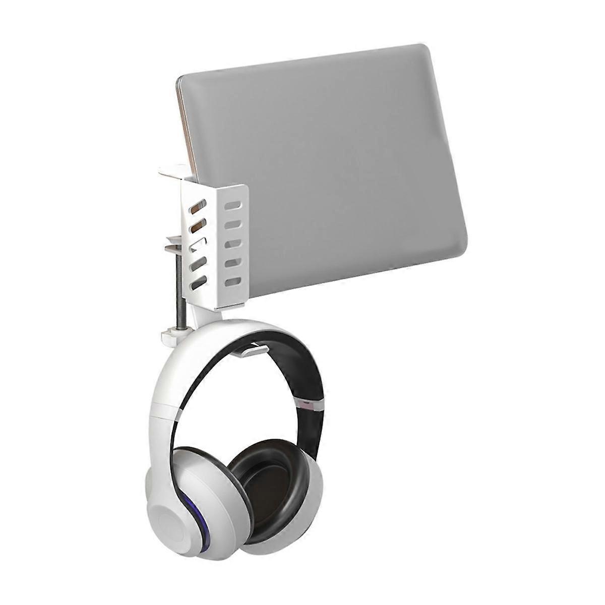 Multi-Functional Side Notebook Heat Dissipation Stand Desktop Computer Tablet Universal Storage Rack No Drilling White