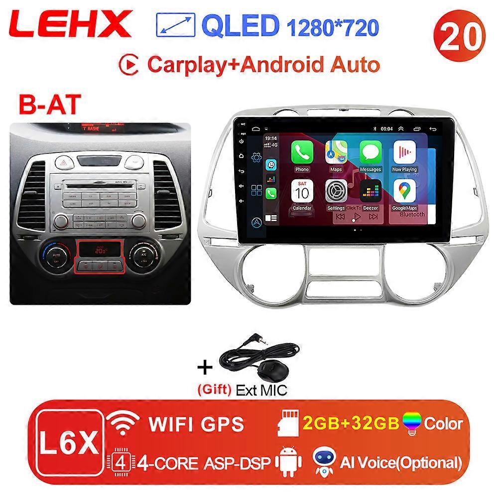 LEHX L6pro 2 din Android 11 Auto Radio mobil Multimedia untuk Hyundai I20 2008 - 2012 navigasi GPS 2Din Carplay Stereo dvd Player